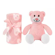 Ursinho E Manta De Pelúcia Rosa Buba Gift