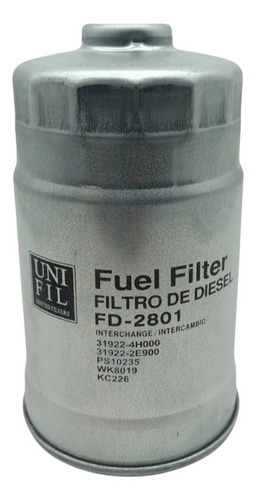 Filtro Combustible Diesel Para H100 Van 2.5l 2008-14 Fd-2801 Foto 2