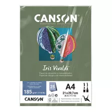 Papel Canson Iris Vivaldi A4 185g 25fls Verde Safari