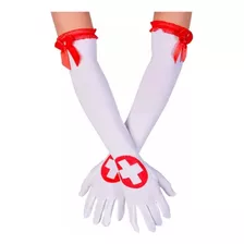 Guantes Largos Enfermera Disfraz Halloween Accesorios 