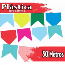 Bandeirinha Plástica Festa Junina 50 Metros Área Externa