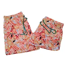 Kit Bermuda/shorts Casal Tactel Praia Plus Size Sorvete