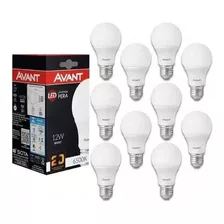 Kit 10 Lâmpadas 12w Bulbo Branco Frio Avant Pêra Cor Da Luz Branco-frio