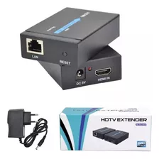 Extensor Hdmi Rj45 60m Adaptador Cabo Rede Cat-5e/6