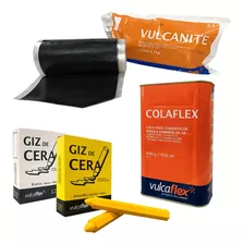 Kit Para Vulcanizar Caucho En Rollo + Tiza + Cemento Negro