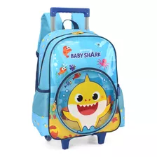 Mochila Rodinha G Infantil Alça Baby Shark Big Show Luxcel