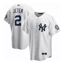New York Yankees 2 # Jeter Camiseta Blanca Local