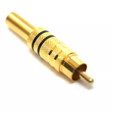 Ficha Conector Rca Macho Metalica Dorada X 5 Unidades