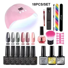 Set De 6 Colores De Esmalte Semipermanente En Gel Con Lámpar