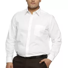 Camisa Social Masculina Longa Plus Size Extra Grande Branca