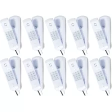 Kit 10 Telefones Com Fio Gôndola Branco Tc 20 Intelbras