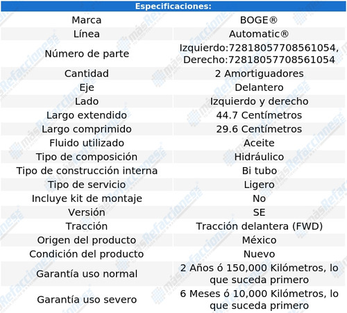 Par Amortiguadores Hid Del Caravelle L4 2.2l 85 Boge Foto 2