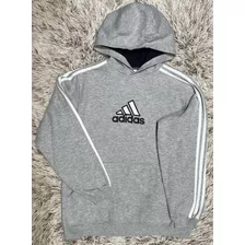 Sudadera Hoodie adidas Gris Con Gorro Para Hombre Talla S