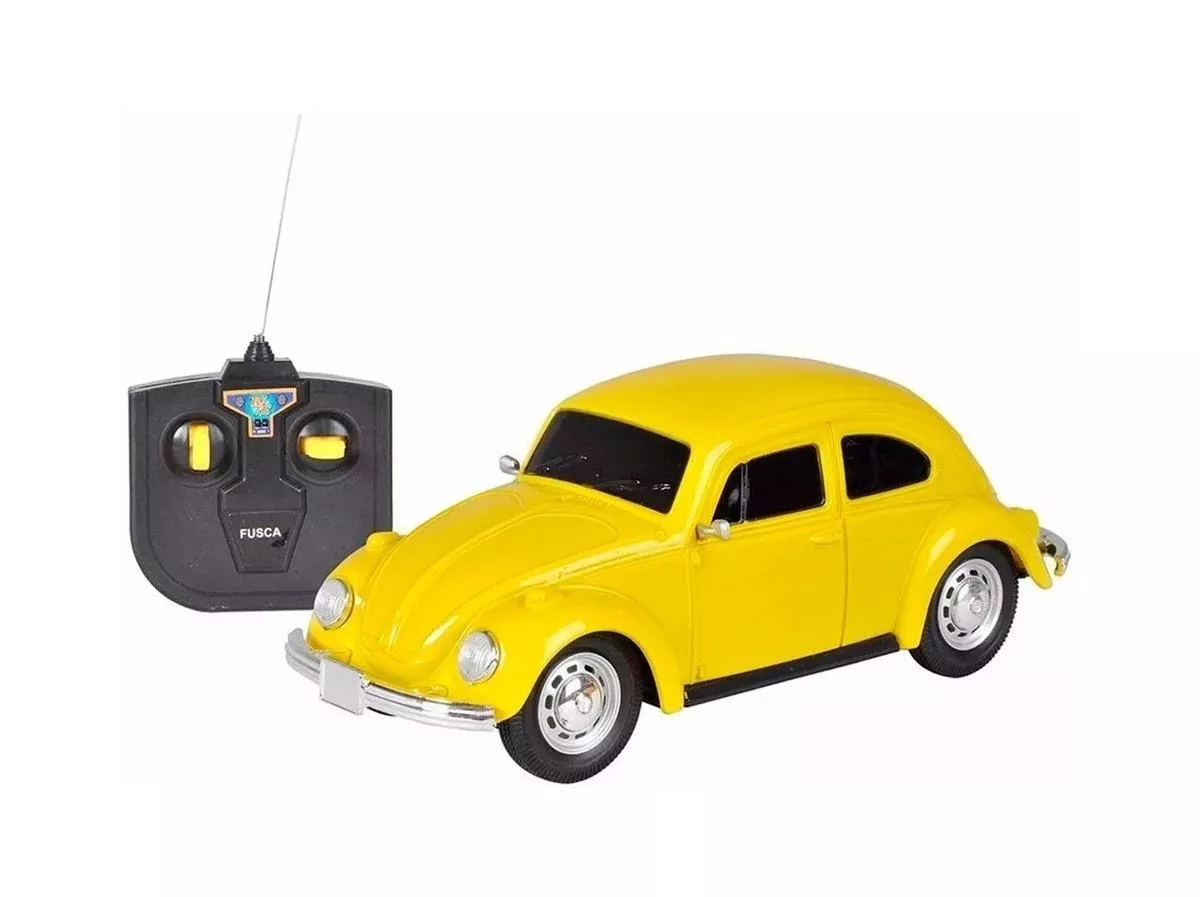 Carro Convencional De Controle Remoto Cks Toys Fusca Volkswagen 1:24 Amarelo
