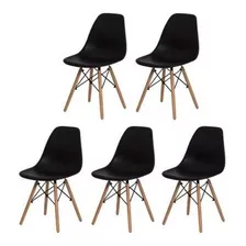 Cadeira De Jantar Decorshop Charles Eames Dkr Eiffel, Estrutura De Cor Preto, 5 Unidades