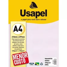 Papel Granitto A4 Rosa 180g Pct 50fls Usapel