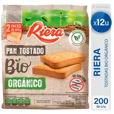 Tostadas Riera Bio Organico Pan Tostado - Pack X12 Unidades