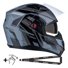 Capacete Bieffe Vtour Preparado Bluetooth Masculino Feminino Cor Cinza Luar Brilho - Grafite Desenho Bieffe B-40 Vtour Tamanho Do Capacete 61