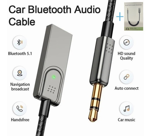 Receptor De Audio Para Coche Con Usb Bluetooth 5.1 3.5 Mm