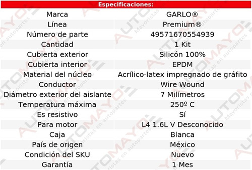 Cables Bujias Sunrunner 1.6l 95 - 97 Garlo Premium Foto 2