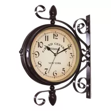 Reloj De Pared Giratorio Retro Para Colgar A Doble Cara.