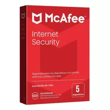 Antivirus Mcafee Internet Security 5 Dispositivos 1 Año