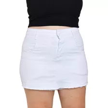 Shorts Saia Sarja Branco Plus Size C/ Lycra Bellamari Jeans