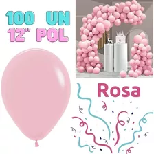 100 Bexigas Rosa Claro Latex Qualified 12 Polegadas