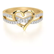 Anillo De Corazón En Oro 14k Inmortal Abba Joyas