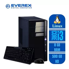 Computador Intel Core I3, 8gb, 500gb Hd, Linux + Kit -everex