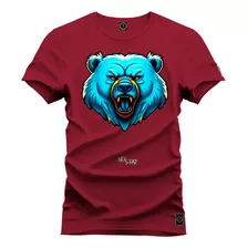 Camiseta Premium Estampada Qualidade Excelente Urso Cabeça