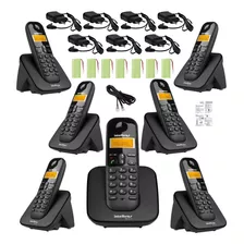 Kit Aparelho Telefone Sem Fio 6 Ramal Bina Alcance 50 A 300m