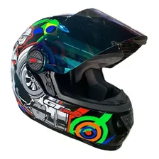 Capacete Moto Gt Turbo Caracol Preto + Viseira Camaleão