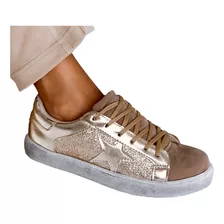 Zapatillas Mujer Urbanas Glitter Suela Goma Star Moda Morena