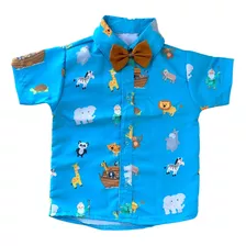 Camisa Arca De Noé Infantil Social Festa Menino Temática