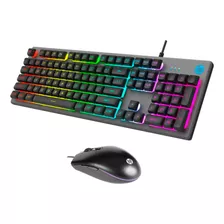 Kit Teclado Mouse Gamer Hp Km300f Multimídia Led 6400 Dpi