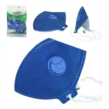 Máscara Pff2 C/ Válvula Proteção Respiratória Azul Kit C 50