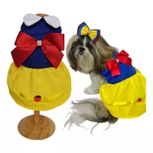 Roupa Pet. Vestido Fantasia Branca De Neve. Cachorra,gata, 