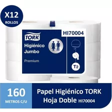 Papel Higiénico Rollo Jumbo Tork Doble Hoja 12 X 160 Metros