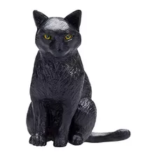 Figura De Juguete De Gato Sentado Negro