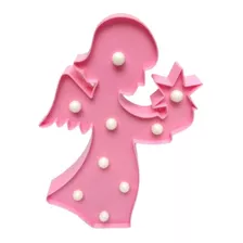 Luminária Decorativa De Led Anjo Rosa 9 Leds