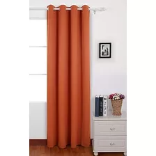 Juego De Cortinas Color Naranja Con Aislacion Termica