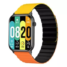 Reloj Smartwatch Kieslect Ks Calling Ip68 Bluetooth Amoled Color De La Caja Negro Color De La Malla Naranja/amarillo Color Del Bisel Negro Diseño De La Malla Magnética