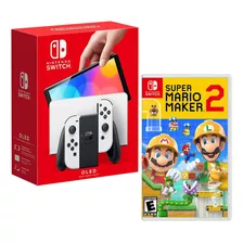 Consola Nintendo Switch Modelo Oled Blanco + Mario Maker 2