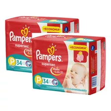 Kit 2 Pacote Fraldas Pampers Supersec P M G Xg Envio Rapido