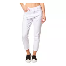 Calça Sarja Feminina Mom Cintura Alta Branco Sawary 