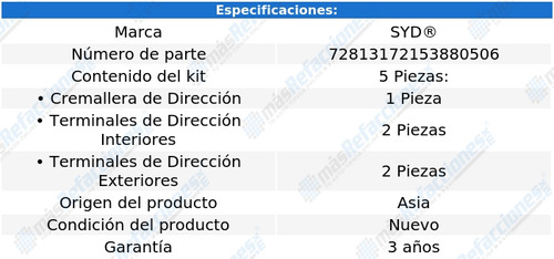 Kit Cremallera Hidrulica Y Terminales Taurus 86 Al 95 Syd Foto 2