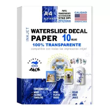 Paquete 10 Waterslide Papel Decal Transparente Impresion 