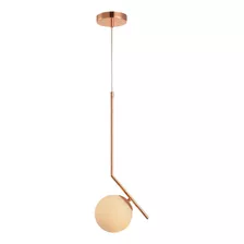 Lustre Pendente Avant Pérola Brinco Mini Ouro E27 Bivolt Cor Laranja 110v/220v