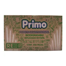 Popote De Papel Primo Biodegradable Con 500 Piezas Color Blanco